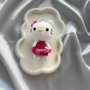 Amigurumi Anahtarlık  El Yapımı Kitty 13 cm