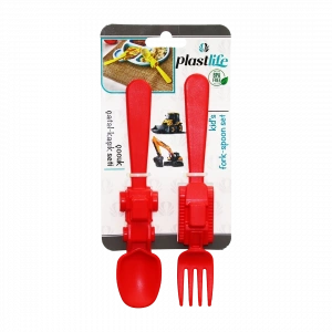 ARAÇ FİGÜRLÜ PLASTİK ÇOCUK ÇATAL - KAŞIK SETİ (5047)