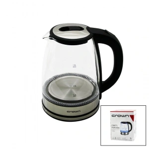 CAM - LEDLİ  KETTLE   1.8LT   1500W   ÇELİK TABAN - KROM KAPAK  360° GÖVDE   PLASTİK KULP (5047)