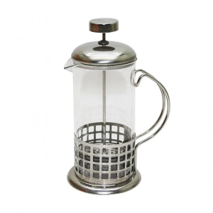 FRENCH PRESS 350ML CAM BİTKİ SÜZGEÇİ METAL KAFES - KAPAK (5047)