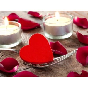 Kalp Şeklinde Mum 50 Adet - Kırmızı (5047)