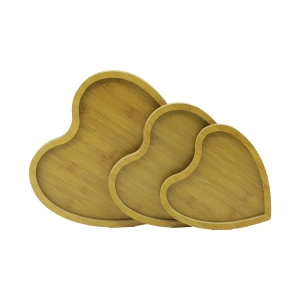 KALPLİ - 3LÜ SET  AHŞAP MDF  SUNUM TEPSİ SETİ 18X19--22X23--27X28CM (5047)