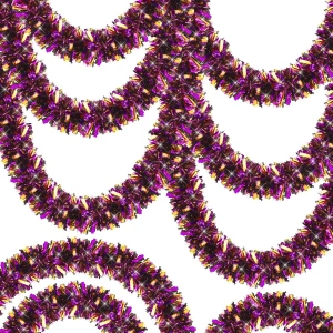 Mor Turuncu Renk 4 cm Genişlik Garland Çift Renk Sim Süs 180 cm (5047)