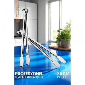 Mutfak Maşası - Mangal Barbekü Maşası - Izgara Maşası Tava Maşası Çelik 36 Cm