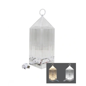 PİRAMİT KRİSTAL 3 RENK LED DOKUNMATİK USB ŞARJLI MASA LAMBASI (5047)