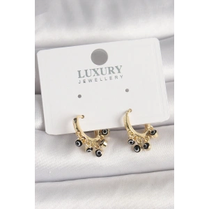 Pirinç Gold Renk Sallantı Nazar Boncuklu Kadın Küpe