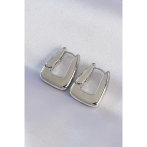 Pirinç Gümüş Renk Kalın Küpe