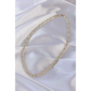 Vip Seri Pirinç Gold Renk Zirkon Taş Detaylı Serenay Kolyesi