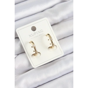 Xuping Zirkon Taşlı Oval Model Gold Renk Kadın Küpe