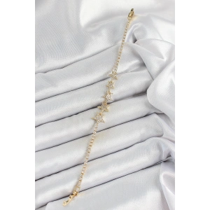 Pirinç Gold Renk Yıldız Model Kadın Bileklik