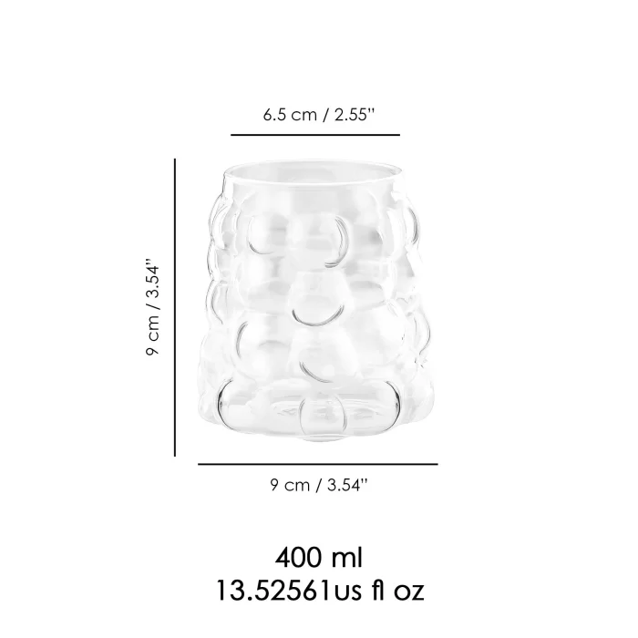 4lü Boncuk Bardak Pipetli Meşrubat Su Kahve Sunum Bardağı Isıya Dayanıklı Üzüm Tanesi Bardağı 350ml