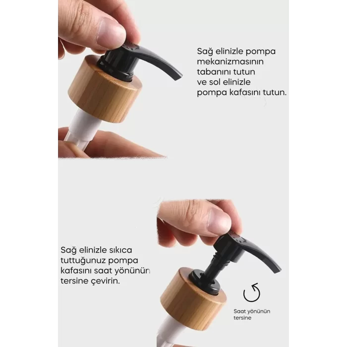 2 li Hands Dishes Siyah Beyaz Dekoratif Mutfak Banyo Sıvı Cam Sabunluk Seti 500ml Bambu Stantlı Set