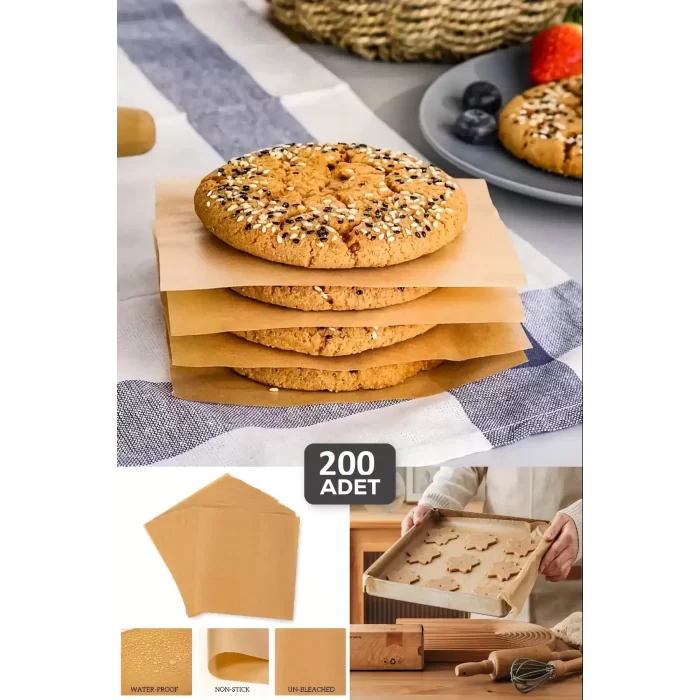 200lü Yağlı Pişirme Kağıdı Fırınlanabilir Kendinden Yağlı Fırın Kağıdı Airfryer Kağıdı 40X30