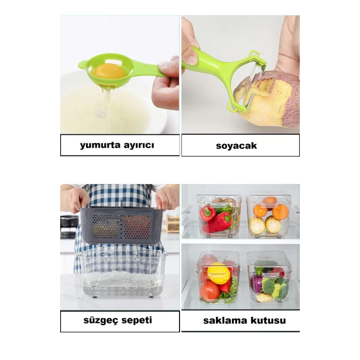 22 Parça Rende Seti Hazneli Sebze Patates Soyacak Dilimleyici Küp Doğrayıcı Kesici Cutter Slicer Nicer