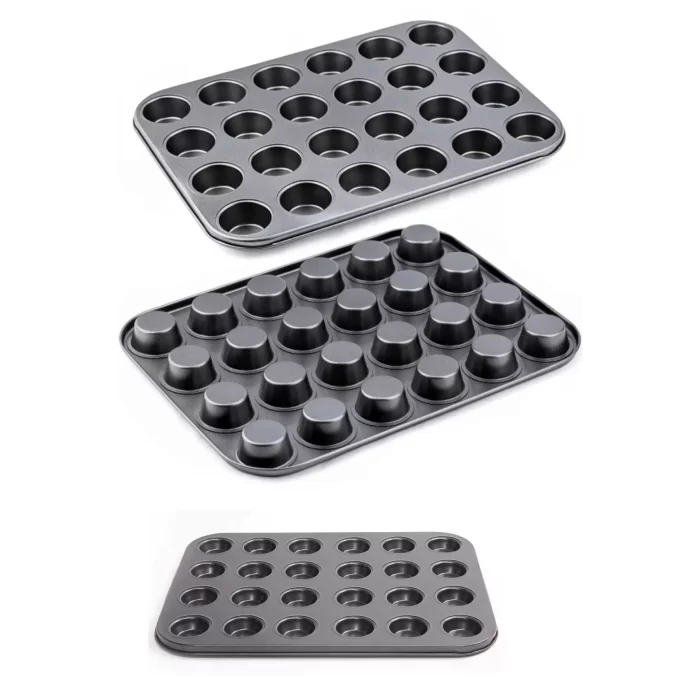 24lü Muffin Kalıb Cupcake Kapsülü Fırın Mini Kek Browni Kekstra Kurabiye Kalıbı Muffin Baking Pan