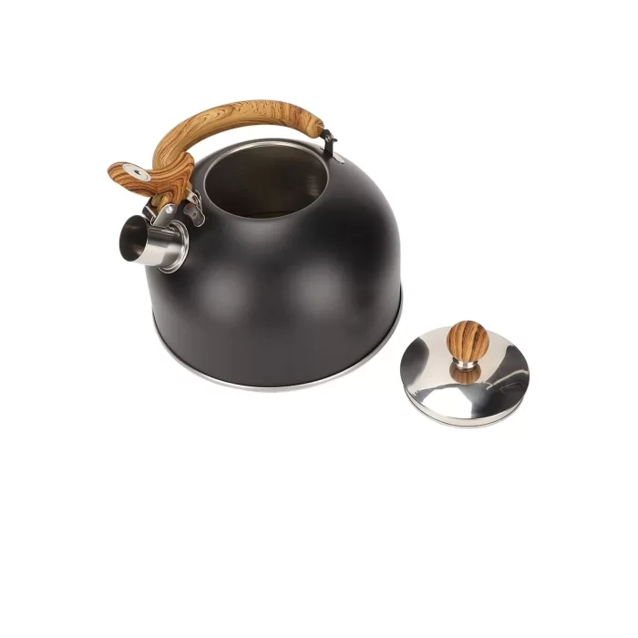 3 Litre Düdüklü Çaydanlık Ahşap İskandinav Su Isıtıcı Islık Çalan Çaydanlık Kettle Demlik Çay Potu
