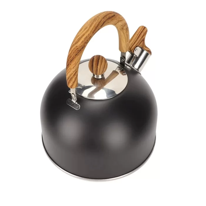 3 Litre Düdüklü Çaydanlık Ahşap İskandinav Su Isıtıcı Islık Çalan Çaydanlık Kettle Demlik Çay Potu
