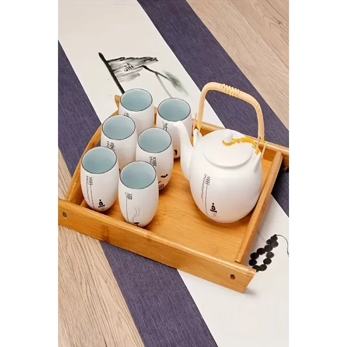 3lü Saplı Bambu Tepsi Seti Çay Tepsisi, Sunum Tepsisi, Kahve Sunum Tepsisi Oval Köşe Yemek Tepsi