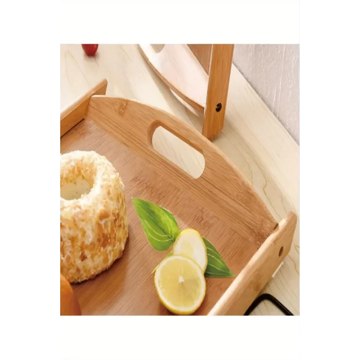 3lü Saplı Bambu Tepsi Seti Çay Tepsisi, Sunum Tepsisi, Kahve Sunum Tepsisi Oval Köşe Yemek Tepsi