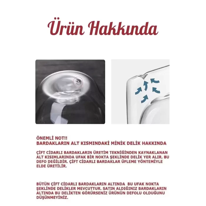 4lü Çift Cidarlı Bardak 250 ml Ev Ofis Çay Fincanı Kahve Sunum Bardağı Dayanıklı Kupa Cam Bardak