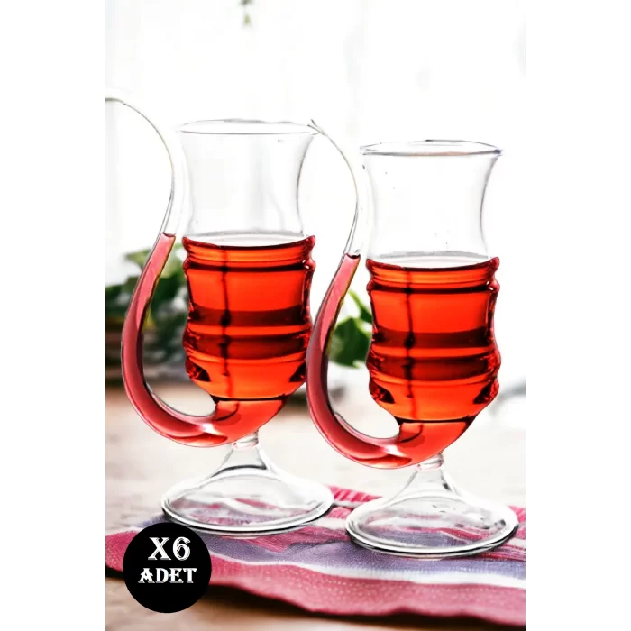 6lı Pipetli Cocktail Bardak Çizgili Düz Kokteyl Coupes Vaso Borosilikat Bardak Seti