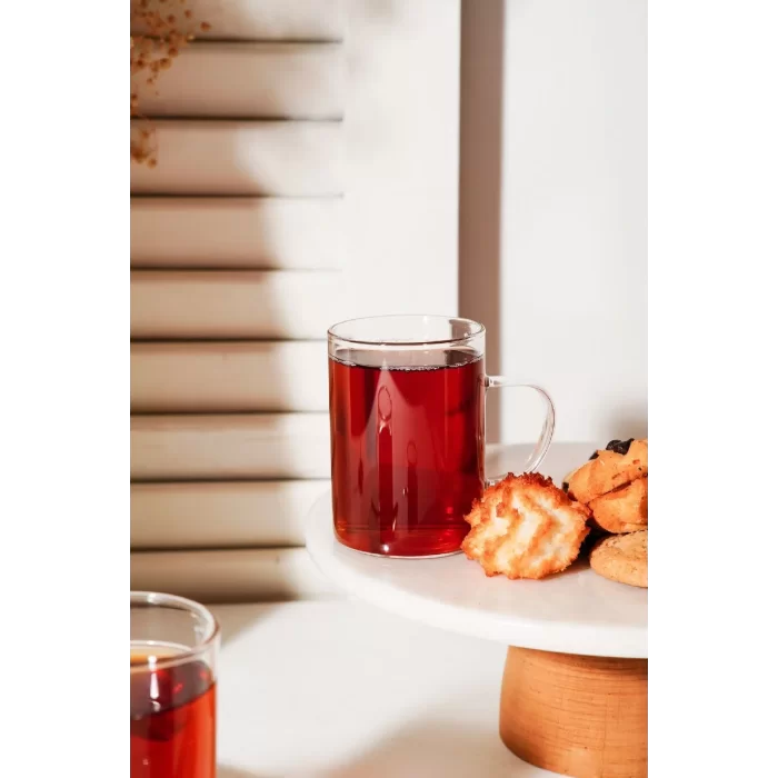 6lı Termisil Kupa Borosilikat Cam Bardak Takımı Isıya Dayanıklı Kulplu Çay Bardağı Seti 200 Ml.