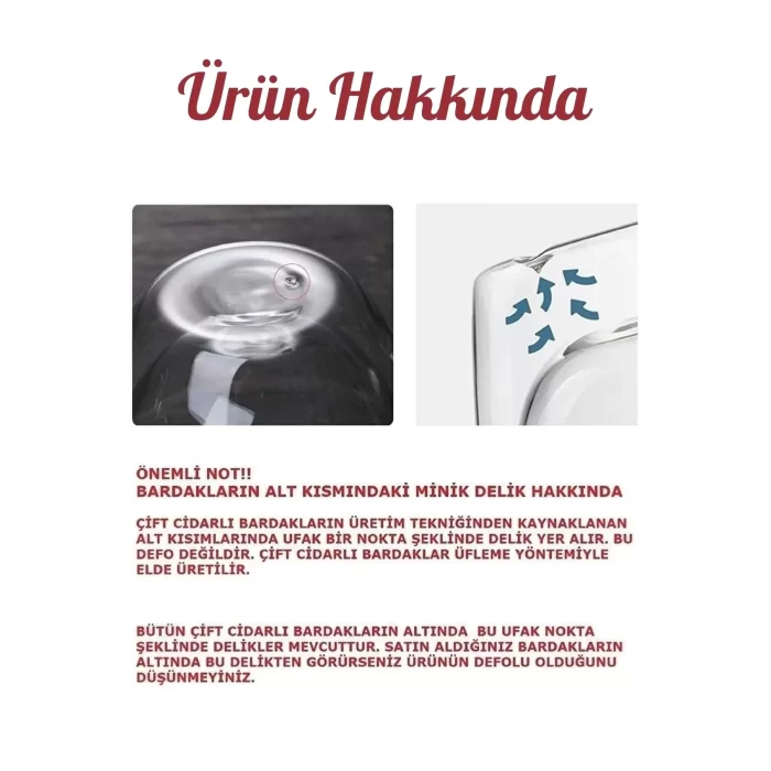 2li Çift Cidarlı Cam Bardak 350 ml Pipetli Çay Kahve Sunum Bardağı Isıya Dayanıklı Kupa Bardak Seti