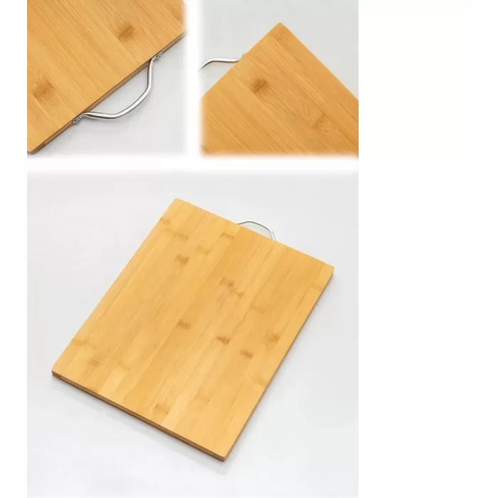 Bambu Metal Saplı Kesim Panosu Et Ekmek Sebze Meyve Kesim Tahtası