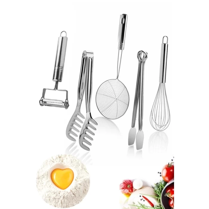 Yemek Hazırlık Pratik Mutfak Gereçleri Seti 5 Parça Mutfak Metal Soyacak