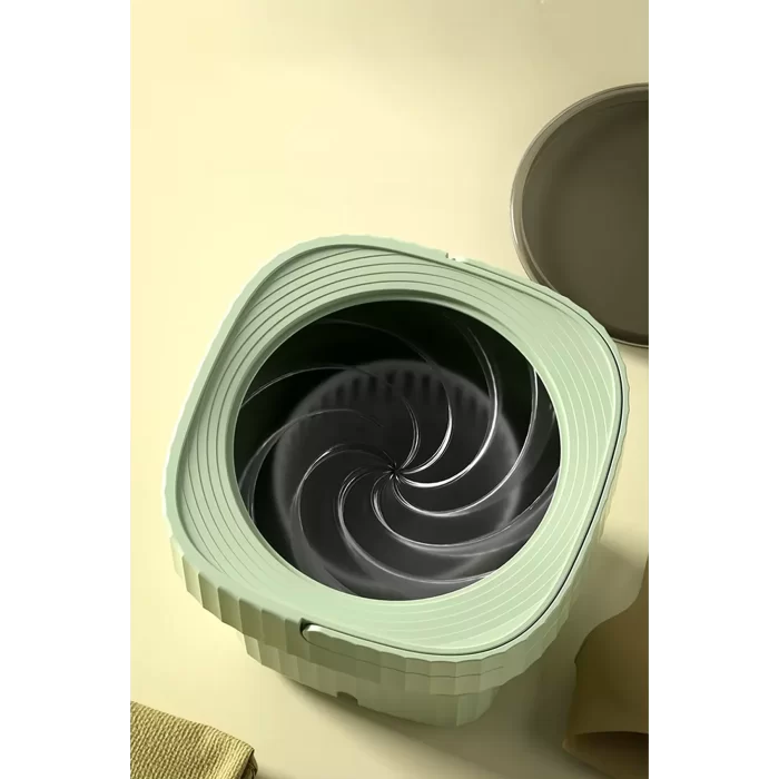 Katlanır Mini Çamaşır Makinesi Mavi Taşınabilir Retro Silikon Çorap İç Çamaşırı Yıkayıcı 10 lt