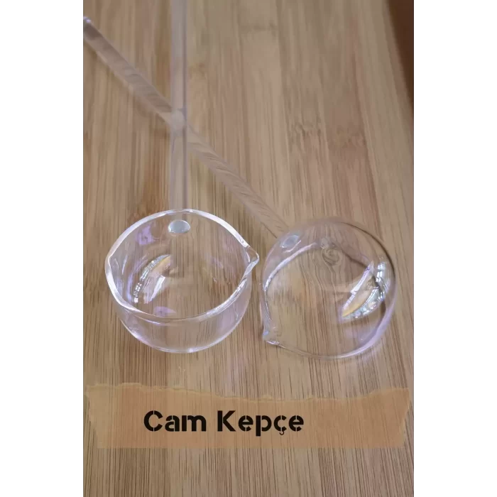Cam Kepçeli Pembe Cam Tencere 1500cc Isıya Dayanıklı Borosilikat 2li Cam Set Termisil Ocak Üstü