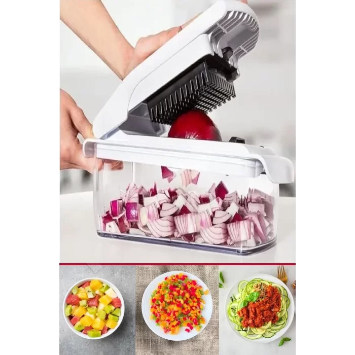 Vegetable Chopper Pro Rende Sebze Soğan Küp Doğrayıcı Dilimleyici Spiral Kesici Dicer Rende Seti