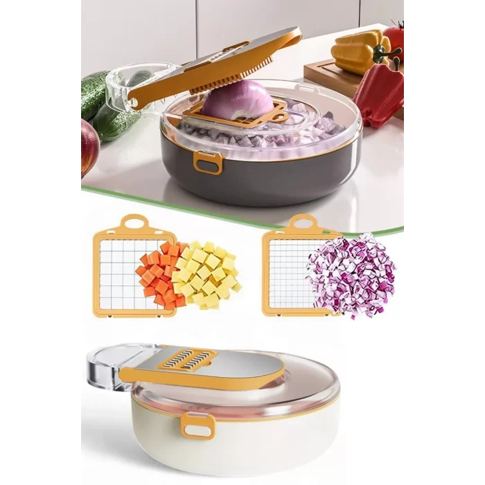 Vegetable Cutter Pro Rende Sebze Doğrayıcı Dilimleyici Hazneli Soğan Küp Kesici Dicer Rende Seti