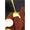 2+2 Gold ve Paslanmaz Çelik Servis Kaşığı Seti Servis Kaşığı Seti Gold ve Gümüş