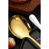 2+2 Gold ve Paslanmaz Çelik Servis Kaşığı Seti Servis Kaşığı Seti Gold ve Gümüş