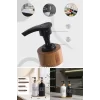 2 li Hands Dishes Siyah Beyaz Dekoratif Mutfak Banyo Sıvı Cam Sabunluk Seti 500ml Bambu Stantlı Set