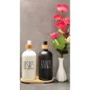2 li Hands Dishes Siyah Beyaz Dekoratif Mutfak Banyo Sıvı Cam Sabunluk Seti 500ml Bambu Stantlı Set