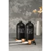 2 li Hands Dishes Siyah Beyaz Dekoratif Mutfak Banyo Sıvı Cam Sabunluk Seti 500ml Bambu Stantlı Set