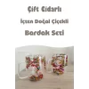 2li Isıya Dayanıklı Borosilikat Çift Çidarlı Flower Cup Çiçekli Bardak Kulplu Kahve Sunum Bardağı 350ml
