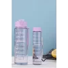 2li Motivasyonel Su Matarası Tritan Sporcu Su Şişesi Suluk Stickerlı Pipetli Suluk 900+500ml