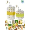 2li Yeni Nesil Basmalı Buz Kalıbı Pipetli Su Şişesi 18 Bölmeli Hazneli Buz Küpü 800 Ml 500 Ml