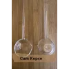 2li Borosilikat Cam Kepçe 25 Cm Lüks Isıya Dayanıklı Servis Sunum Kaşığı Cam Sos ve Çorba Kepçesi