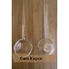 2li Borosilikat Cam Kepçe 25 Cm Lüks Isıya Dayanıklı Servis Sunum Kaşığı Cam Sos ve Çorba Kepçesi