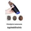 2li Otomatik Sensörlü Karabiber Tuz Değirmeni Seramik Bıçaklı Baharat Öğütücü LED Işıklı 5 Kademeli