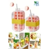 2li Yeni Nesil Basmalı Buz Kalıbı Pipetli Su Şişesi 18 Bölmeli Hazneli Buz Küpü 800 Ml 500 Ml
