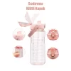 3lü Motivasyonel Sporcu Su Şişesi Tritan Suluk Su Matarası Pipetli Stickerlı Suluk 2000+900+500ml