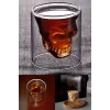 3lü Kuru Kafa Viski Shot Bardağı Çift Cidarlı Bardak Skull Kristal Tasarım Kokteyl