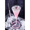 4lü Spiral Cocktail Pipetli Martini Kokteyl Sunum Bardağı New Cam Meşrubat İçki Özel Bardak Seti