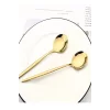 Lüx 6 Parça Gold Kaşık Seti Paslanmaz Çelik Çeyiz Kaşık Takımı Parlak Pürüzsüz Gold Series