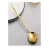 Lüx 6 Parça Gold Kaşık Seti Paslanmaz Çelik Çeyiz Kaşık Takımı Parlak Pürüzsüz Gold Series